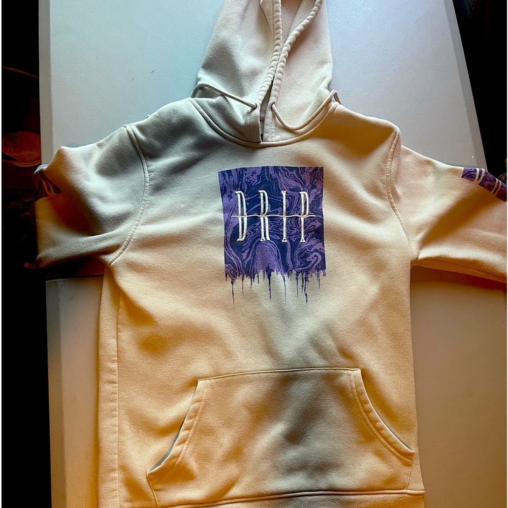 Tan Drip hoodie size small